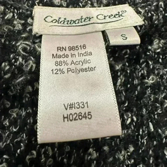 Cold Water Creek Chunky Thread Vest Small Gray Zip Up Side Pockets - Picture 4 of 6